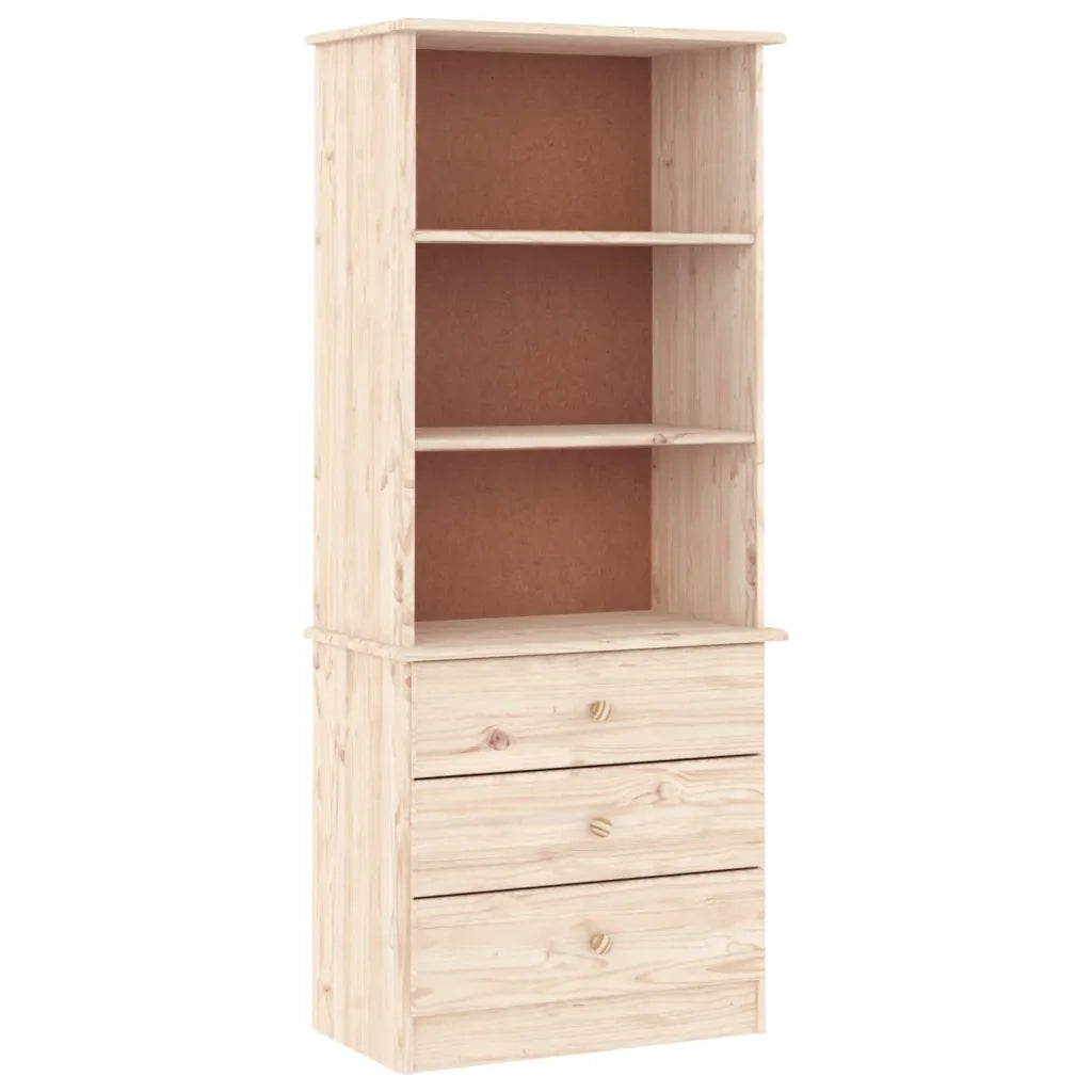 Libreria con Cassetti ALTA 60x35x142 cm Legno Massello di Pino 353951