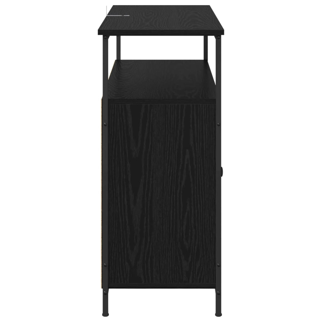 Credenza Rovere Nero 100 x 35 x 80 cm Legno multistrato 882814