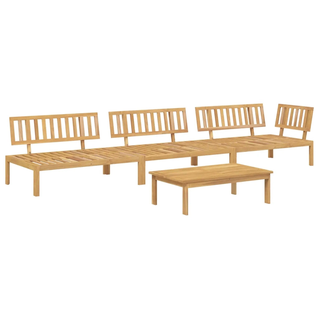 Set di divani con cuscino 4 pcs Beige Legno di Acacia Massello 3418317