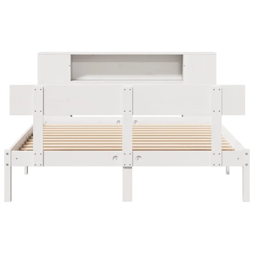 Letto Libreria senza Materasso Bianco 140x200 cm Legno di Pino