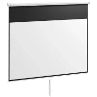 Telo per Proiettore 120" Rapporto 16:9, Fissaggio a Muro e Soffitto per Casa e Ufficio, Bianco