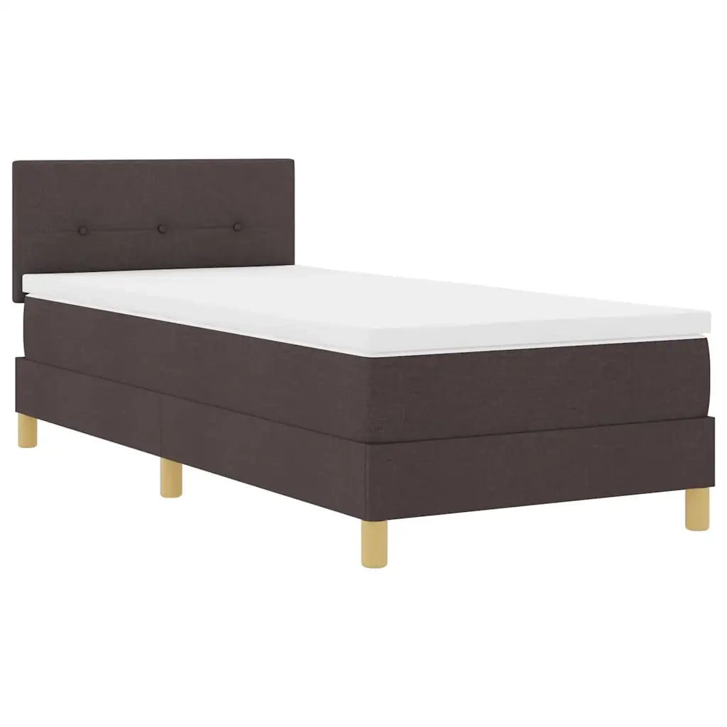 Letto a Sorgente LED Marrone Scuro 90 x 200 cm Tessuto 3342411
