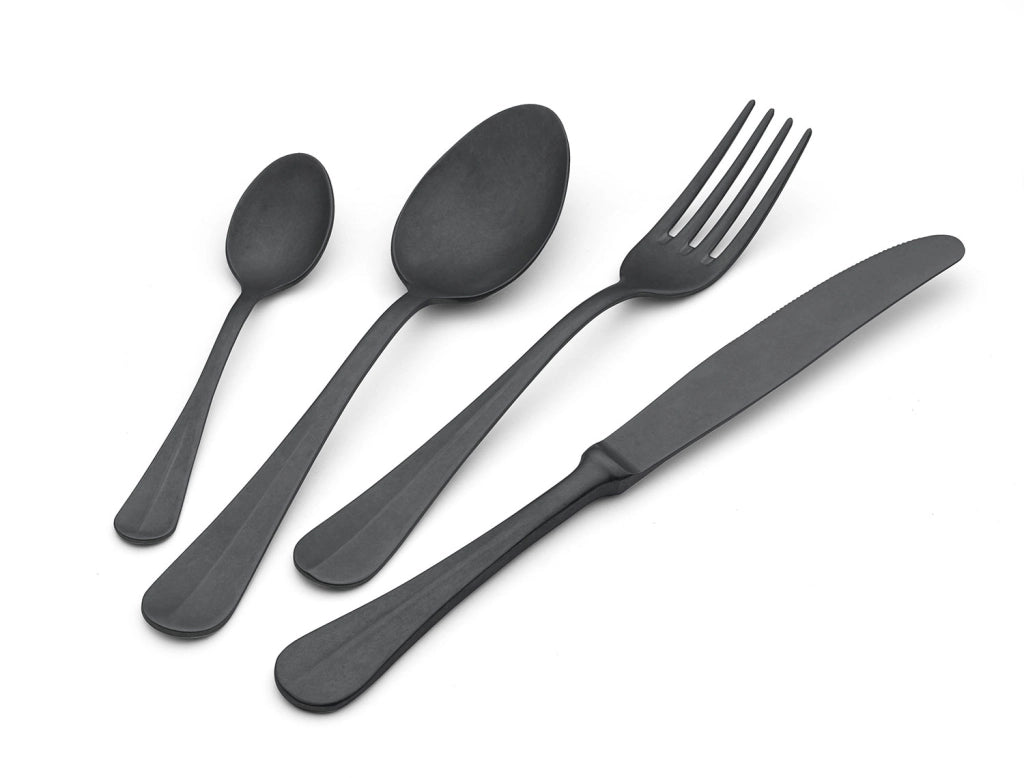Servizio Set di Posate 24 Pezzi in Acciaio 18/10 PVD Eme Royal Retrò Black