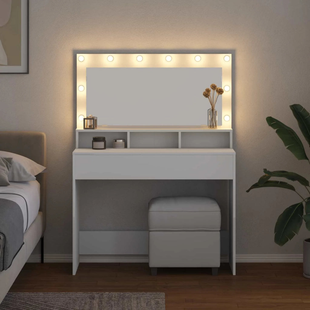 Tavolo da Trucco Bianco 100 x 41 x 135 cm Legno multistrato 865100