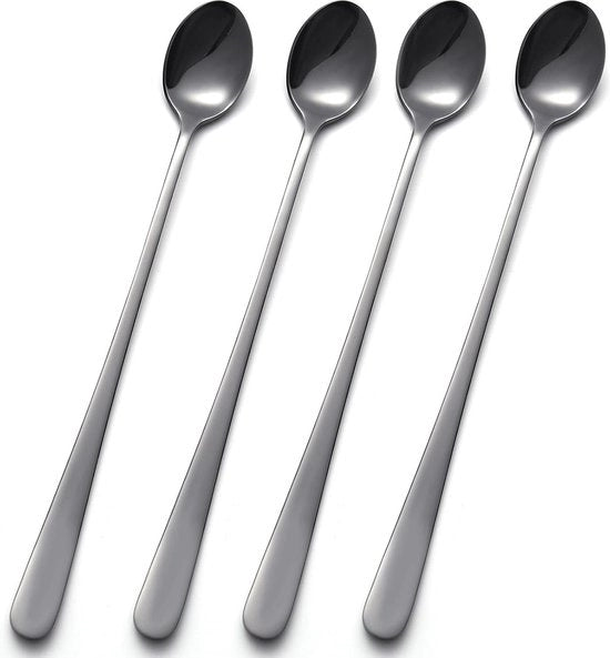 Lepelli in acciaio inossidabile per caffè, latte e espresso, set da 4 pezzi, 23 cm.