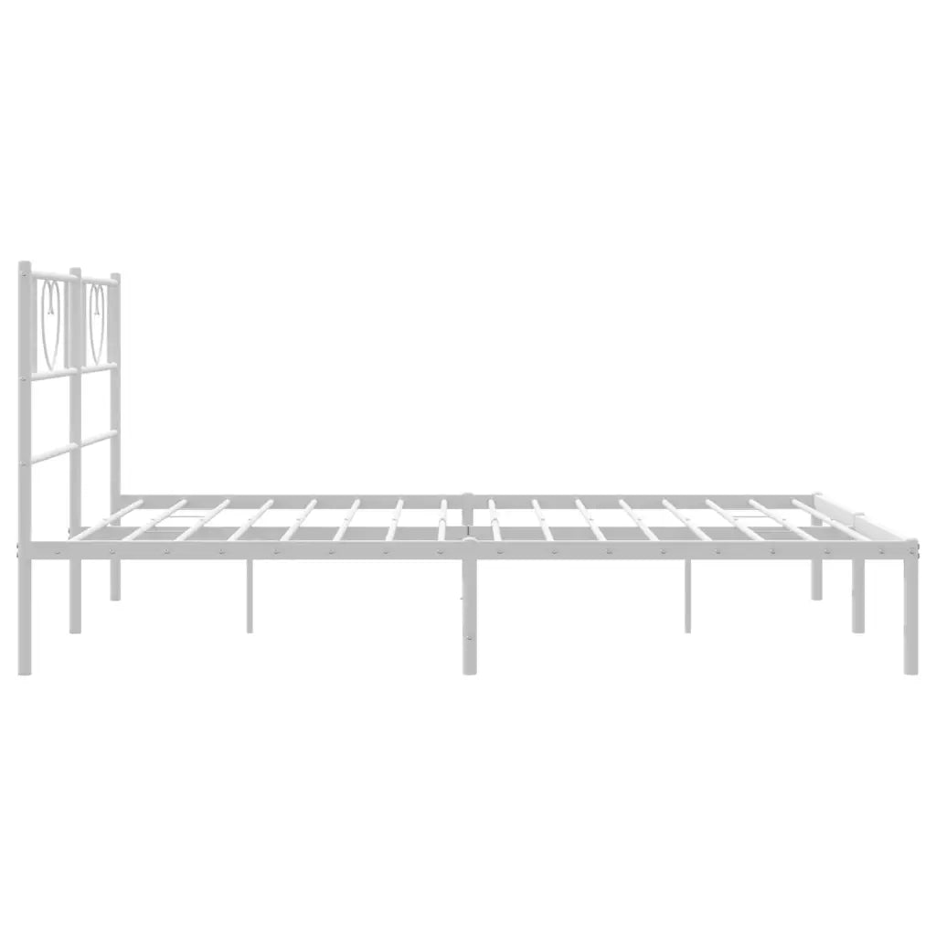 Giroletto con Testiera-Struttura Letto con testiera Metallo Bianco 140x200 cm 694238