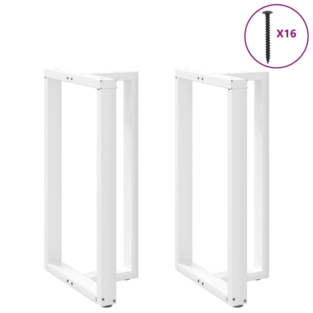 Set di 2 gambe regolabili per tavolo da bar a forma di T 60 x 35 x 100 cm design moderno acciaio bianco 02_0057355