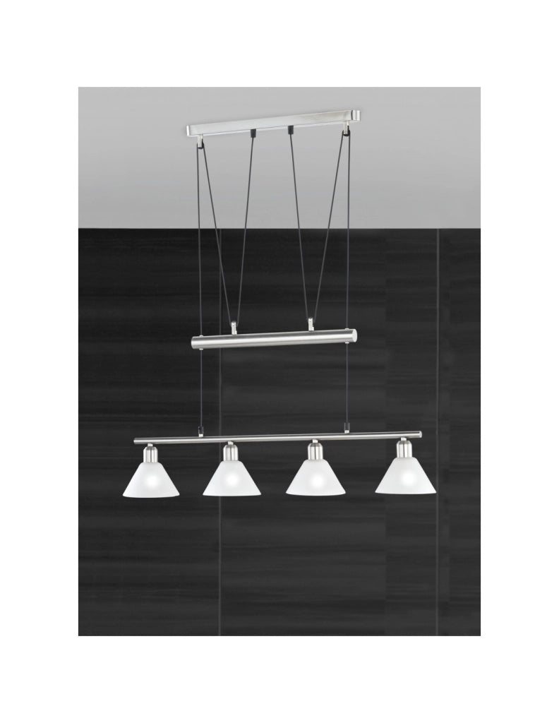 Sospensione 5 Luci Saliscendi Stamina Nichel L102 cm Trio Lighting