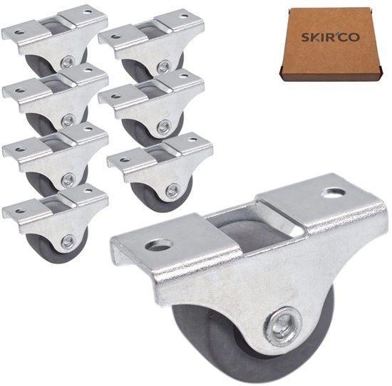 Pompe di sostegno per mobili (8 pezzi) - Ruote di gomma 25 mm - Ruote fisse - Non girabili, unidirezionali (8)