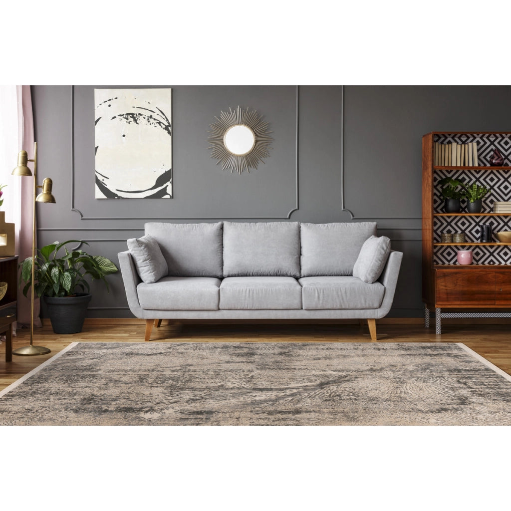 Tappeto grigio Adela in polipropilene effetto vintage