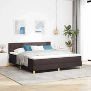 Letto a Sorgente LED Marrone Scuro 180 x 200 cm Tessuto 3342460