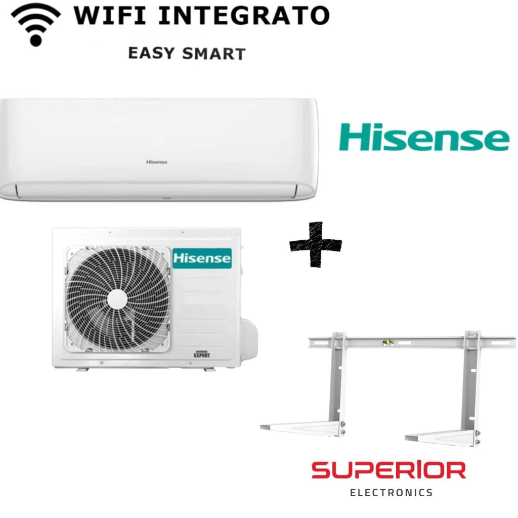 Hisense Easysmart 12000 BTU R32 Wi-Fi integrato+Superior Staffa Universale