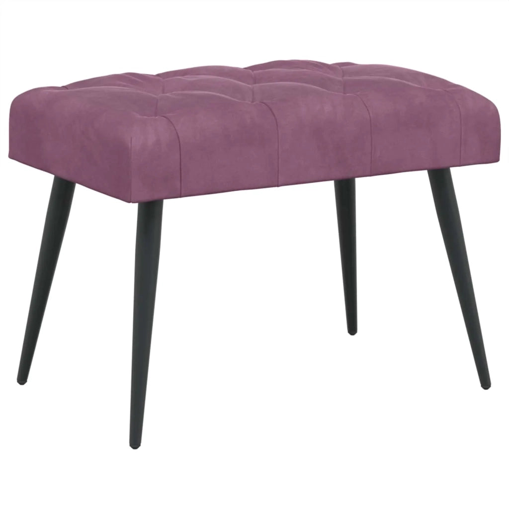 Panchina con bottoni imbottiti Viola 60 x 40 x 45 cm Velluto 42038556
