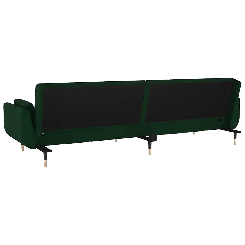 Divano letto | Sof¨¤ letto | Letto singolo a 2 Posti con 2 Cuscini Verde Scuro in Velluto