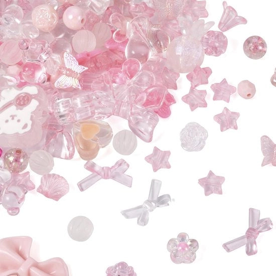 Acquario Acrilico 100G - Colori Rosa Misti - Opaco/Translucido - Filo per Creazione di Gioielli - Diametro: 1,2 ~ 4 mm - Materiale di Alta Qualità