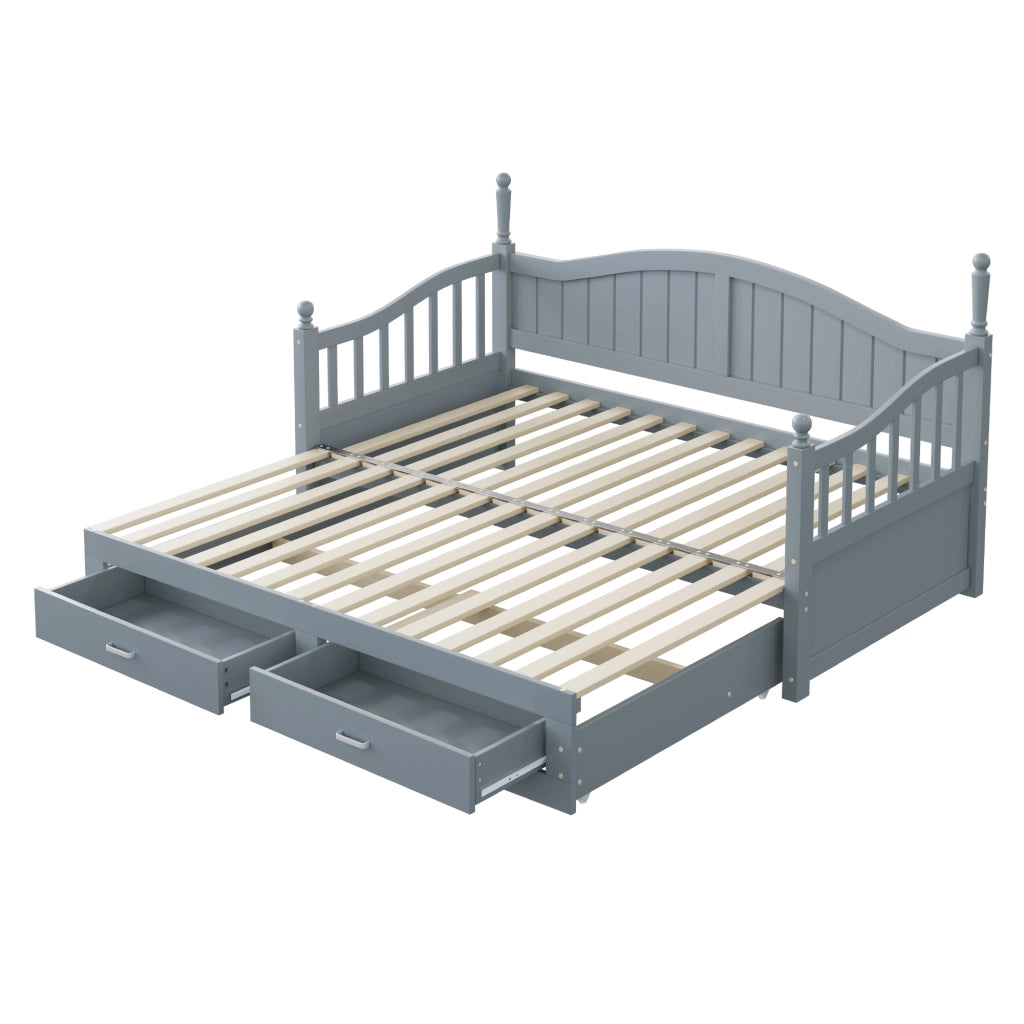 DIVANO LETTO Estraibile 90/180x190 cm Legno Grigio