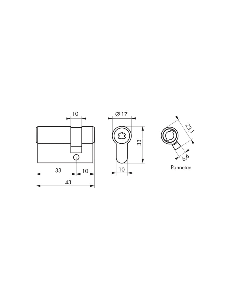Semicilindro FEDERAL 30 x 10 mm 4 chiavi – THIRARD