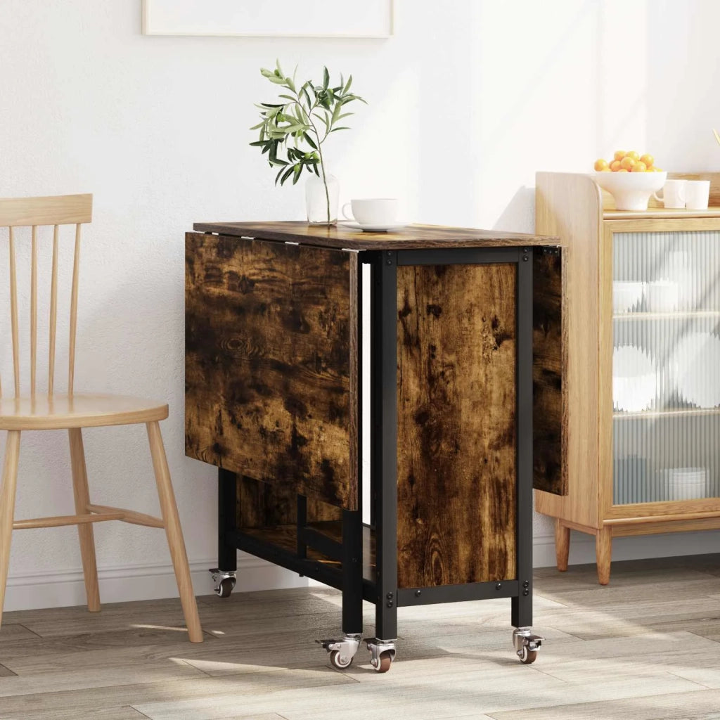 Tavolo da pranzo pieghevole con ruote 130 x 80 x 76,5 cm