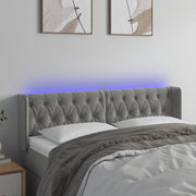 Testiera a LED-Testata con LED Grigio Chiaro 163x16x78/88 cm in Velluto 626967