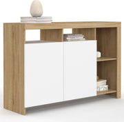 Credenza MALO 110 cm, legno e ante bianche