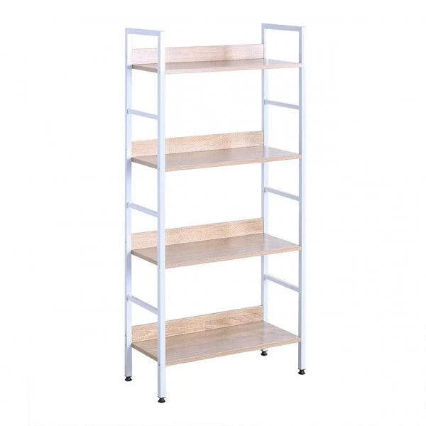 Libreria verticale in metallo finitura bianco e rovere chiaro 19_0000396