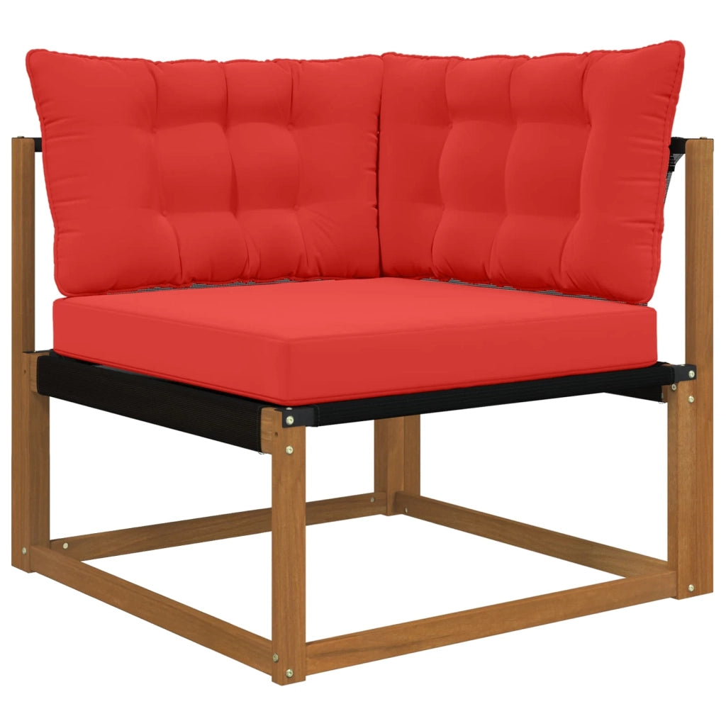 Cuscino per divano da esterno 3 pcs Rosso Poliestere