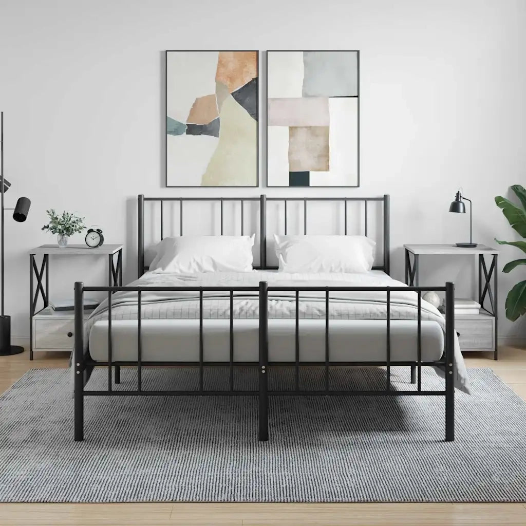 Comodini 2 pz-Set di 2 Tavolino da notte Grigio Sonoma 50x41x65 cm in Legno Multistrato