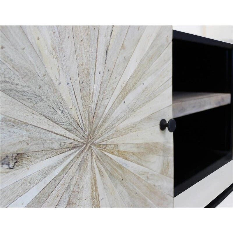 PORTA TV STANFORD IN LEGNO CON DECORO 140 X 46 X H 56 CM