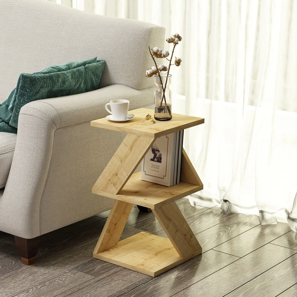 Tavolino laterale in legno "Albeni" - 30 x 30 x 50 cm - Rovere Zaffiro