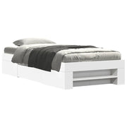 Letto singolo | Letto per adulti | Giroletto Bianco 75x190 cm in Legno Multistrato