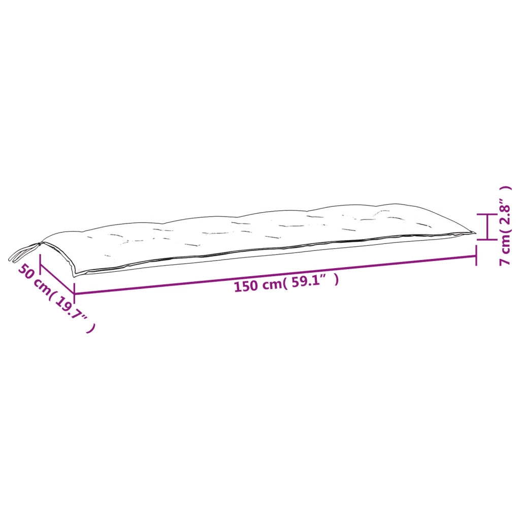 Cuscino per Panca-Cuscini per panchina Antracite 150x50x7 cm in Tessuto Oxford 940263