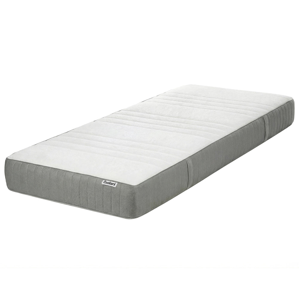 Materasso EU Medio 90 x 200 cm Bianco Grigio Schiuma Imbottitura Poliestere Sfoderabile