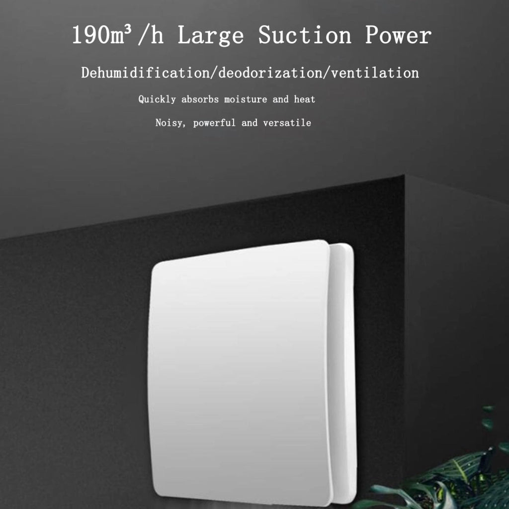 Ventola Aspirazione Bagno Da Muro o Soffitto Con Coperchio 212X208mm Foro 150mm Profondità 70mm 25W 230V 50Hz 155m³/h 35dB