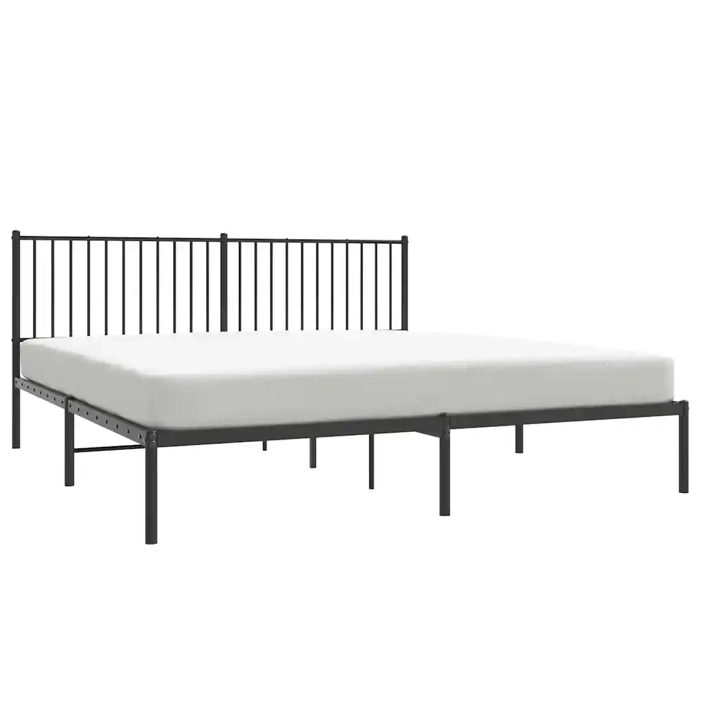 Giroletto con Testiera in Metallo Nero 180x200 cm 350868