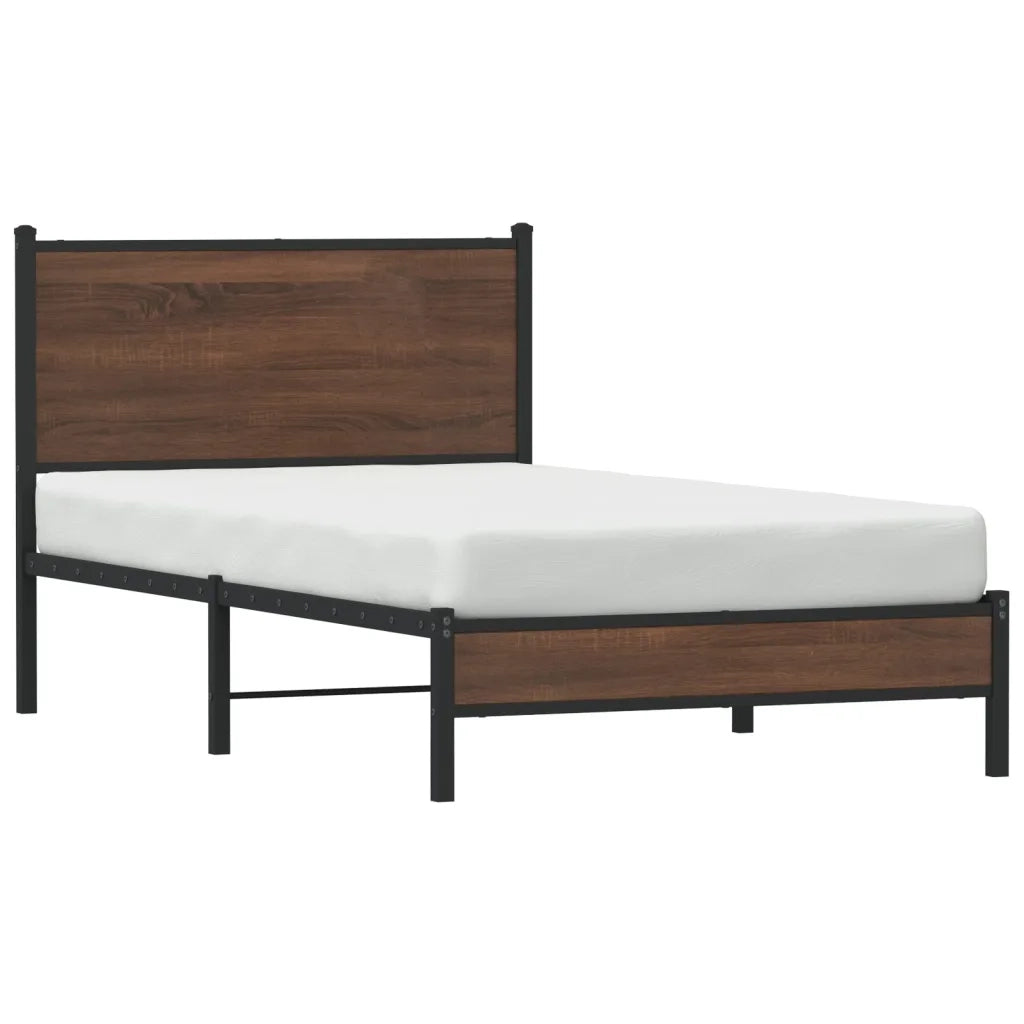 Giroletto senza Materasso in Metallo Rovere Marrone 107x203 cm 4007918