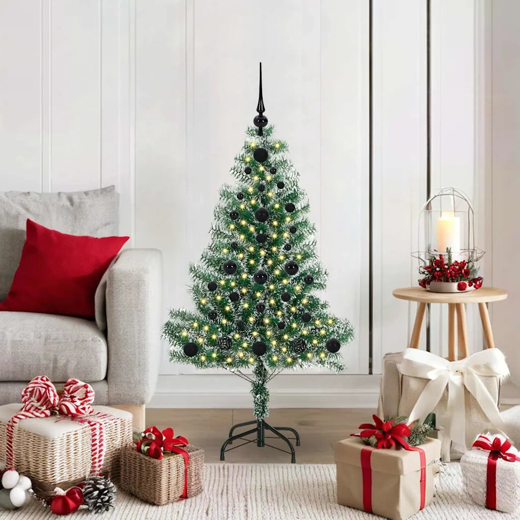 Albero di Natale Artificiale Imbiancato con Luci LED 120 cm 3396798