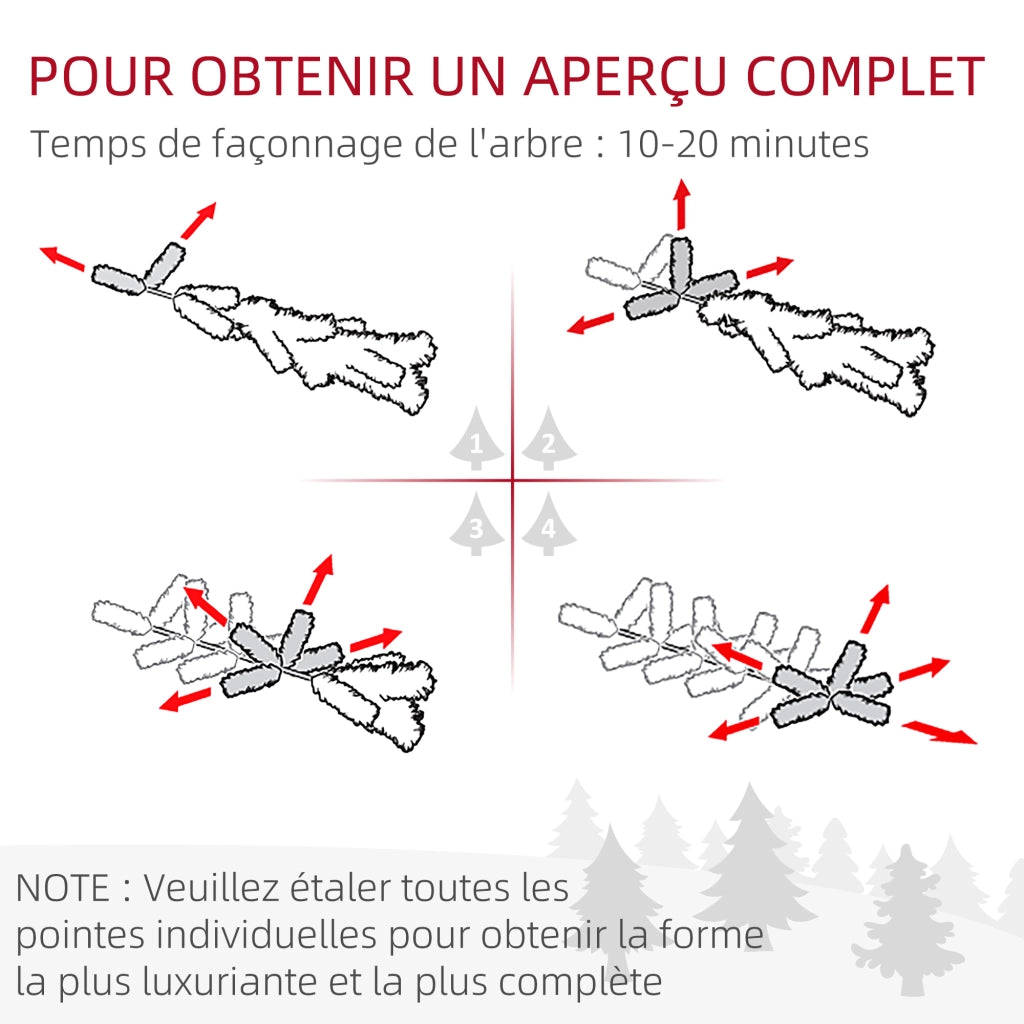Albero di Natale artificiale ¨C Zephmum ¨C Verde 135 cm con base in acciaio pieghevole