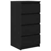 Credenza | Madia | Buffet da pranzo | Armadio da pranzo Rovere Nero 37,5x35x76 cm in Legno Multistrato
