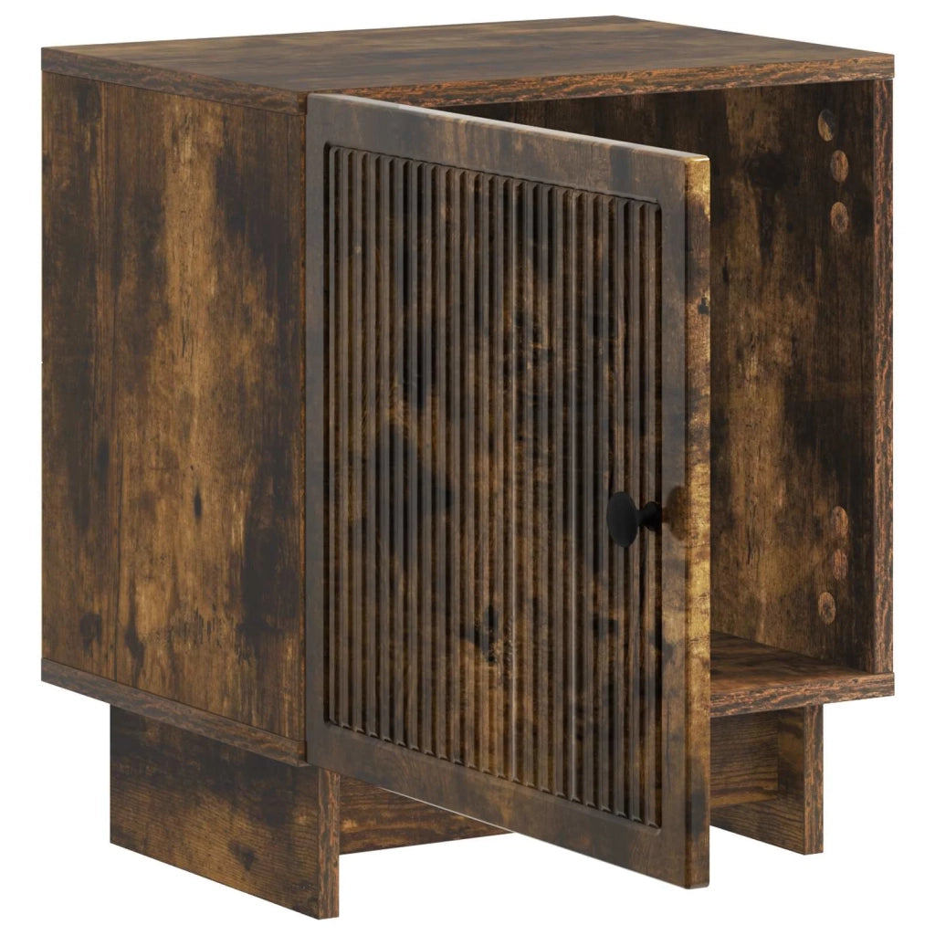 Set di 2 Comodini | Armadio da Notte | Mobiletto da notte Rovere Fumo 43 x 34,5 x 50 cm