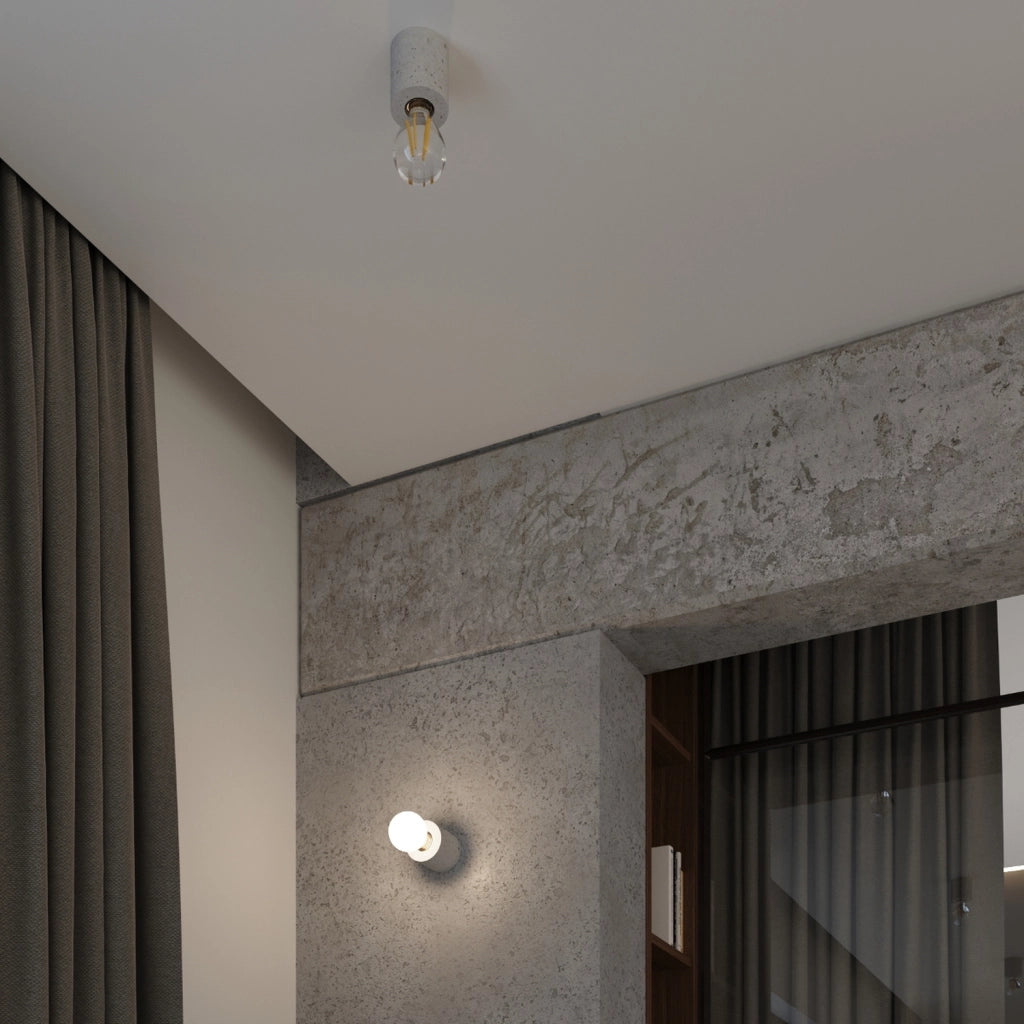 Spot soffitto DUARTE cemento grigio E27 orientabile Pure Lume