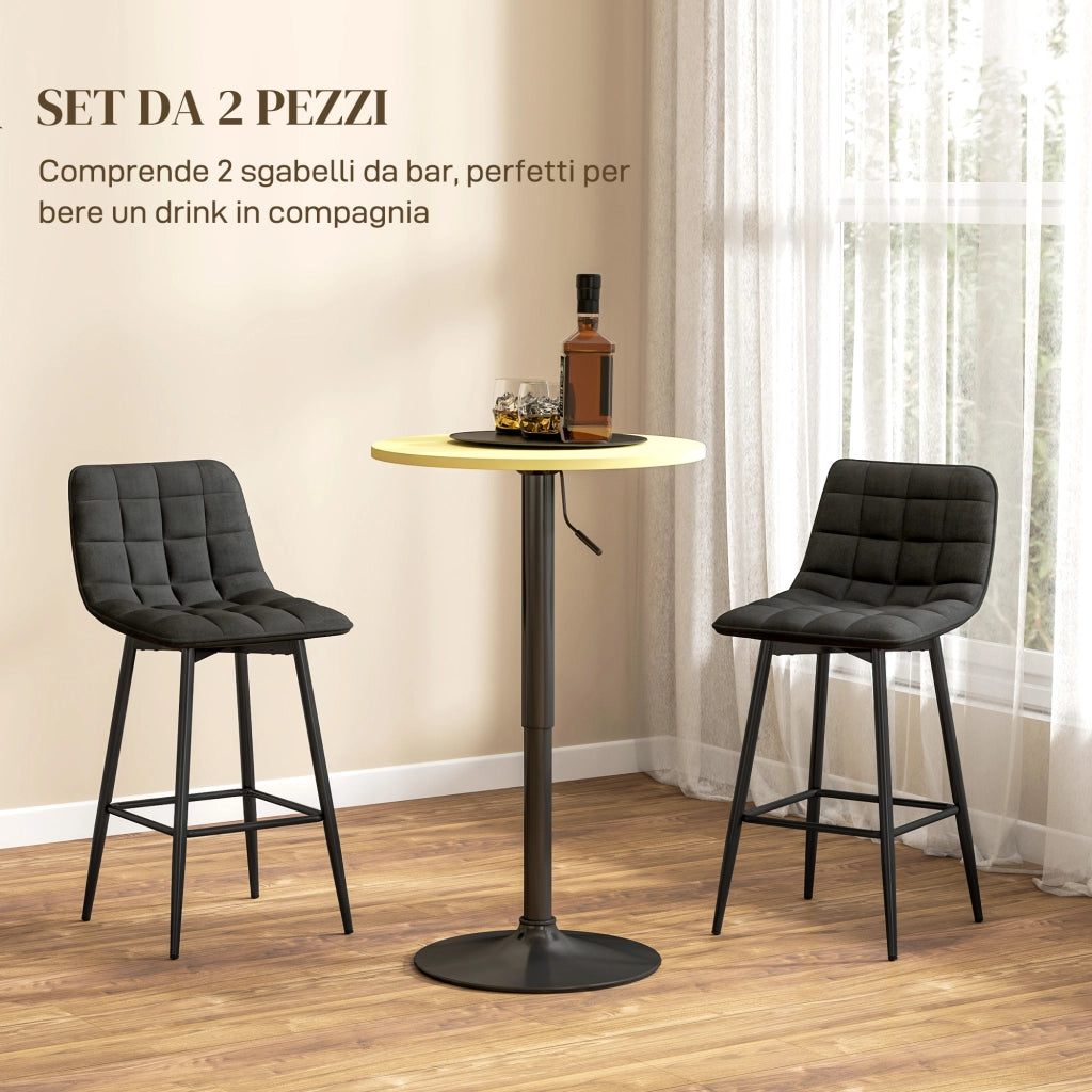 Sgabelli da Cucina in Tessuto e Metallo ¨C zephmum ¨C Nero, 45x47x84 cm
