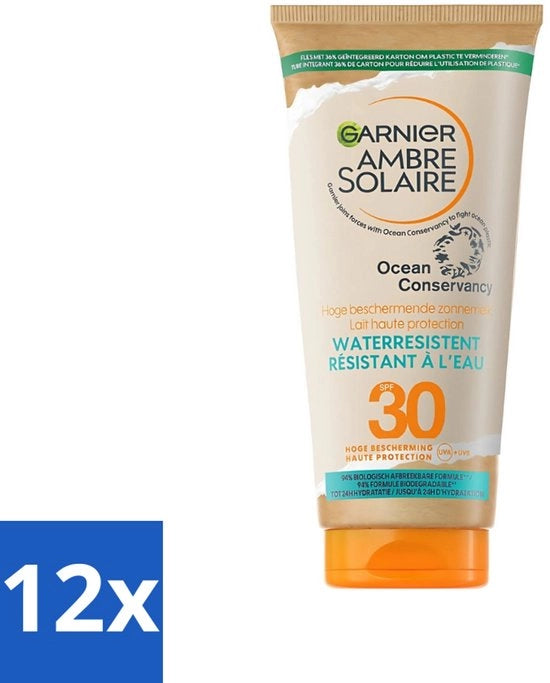 12 x Crema Solare Acqua Resistente - SPF 30 - 175 ml - Protezione Solare - Crema Solare - SPF 30 - Acqua Resistente - Senza Olio