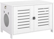 Cassa per gatti in legno - Contenitore per gatti nascosto - Grande casa per gatti arredamento - Dimensioni (LxBxH) 45x60x50 cm