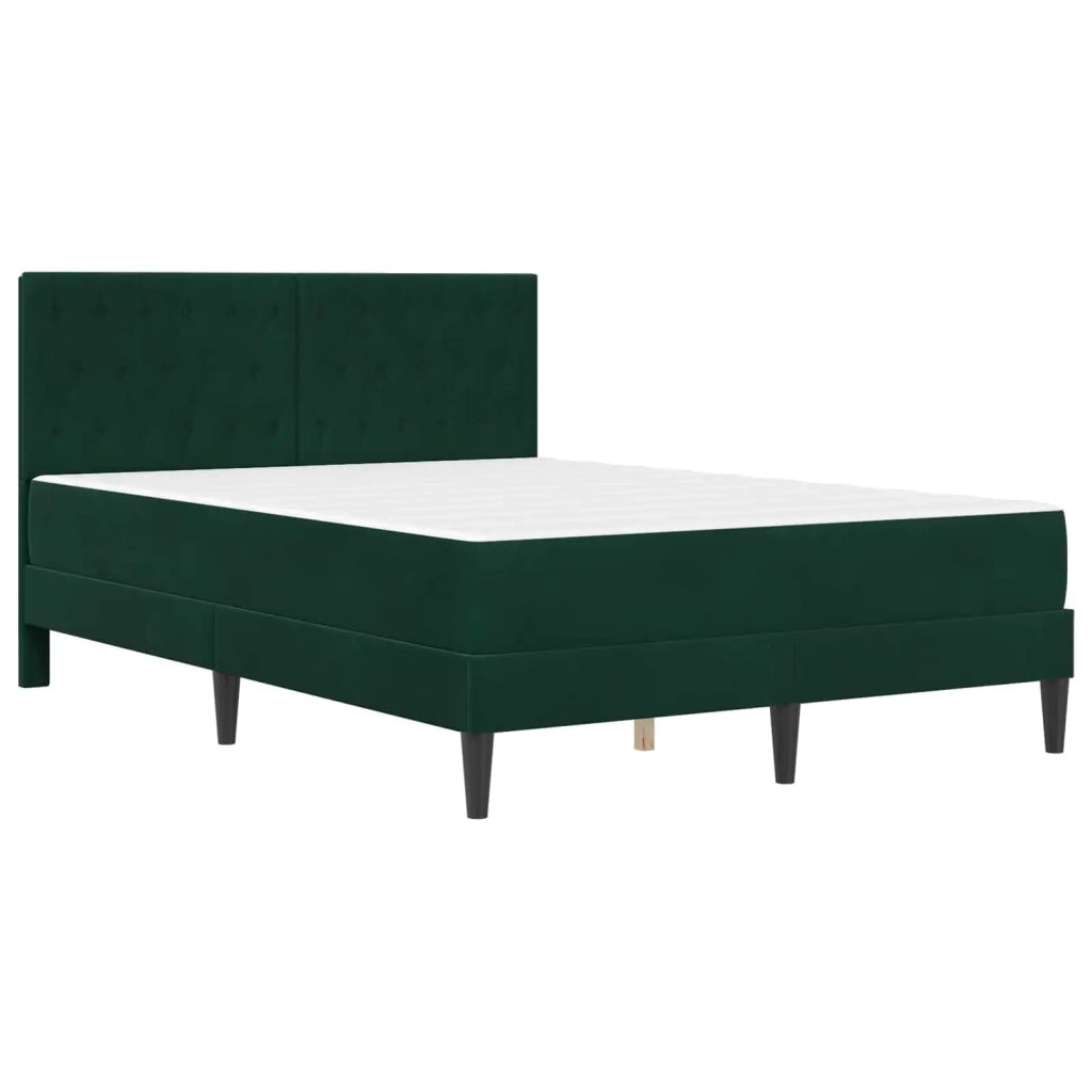 Struttura letto con materasso Verde Scuro 140 x 200 cm Velluto