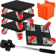 Set di trasporto mobili 4 in 1, sollevatore di mobili 360° rotativo con 4 ruote, meccanismo di sollevamento e trasporto con capacità di carico di 360 kg (800 lb), adatto per divani, frigoriferi, armadi e elettrodomestici.