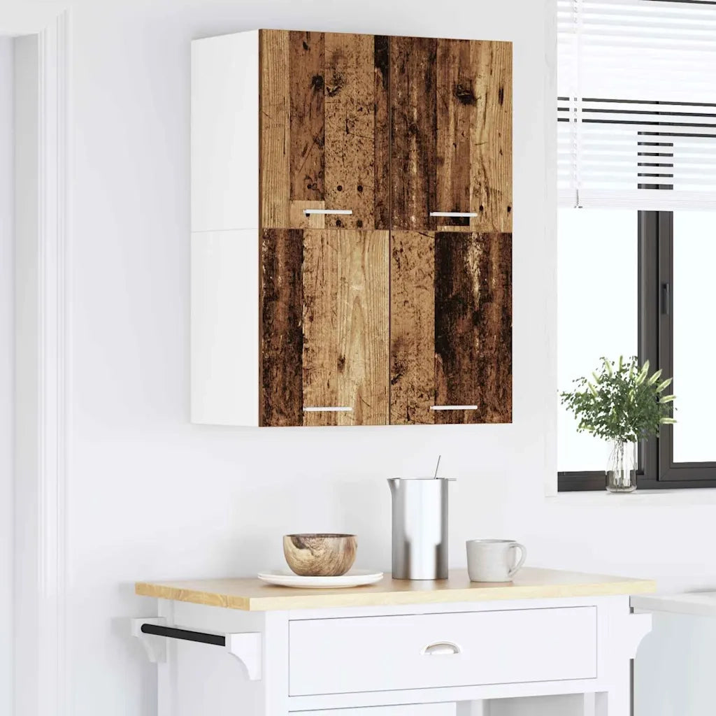 Armadio pensile 2 pcs Legno Antico e Bianco 60 x 31 x 40 cm