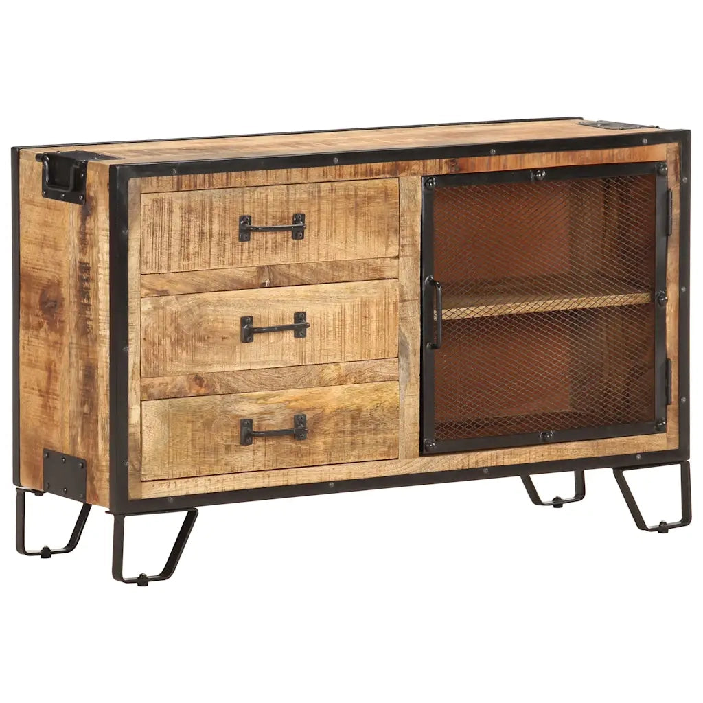 Credenza 100x31x60 cm in Legno Massello di Mango Grezzo 285894