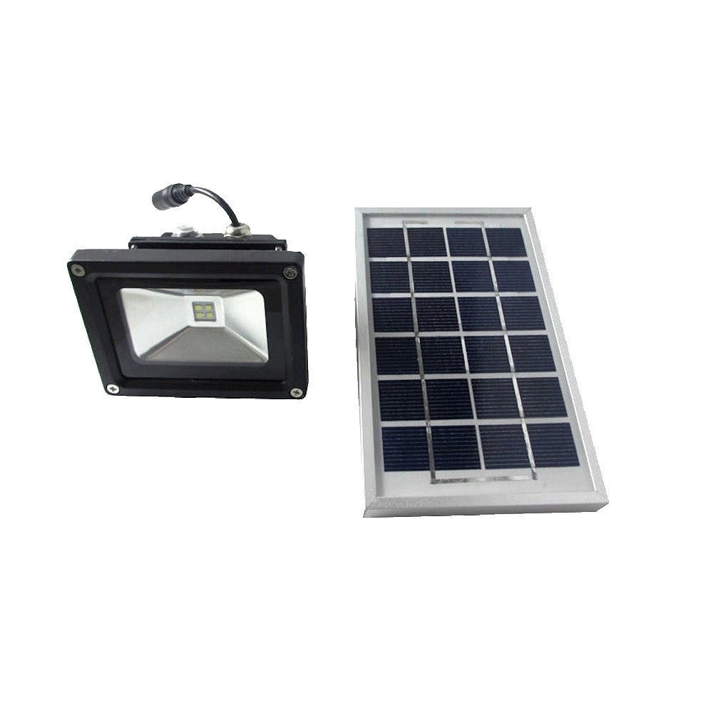 Trade Shop - Faretto Faro Led Energia Solare Pannello Batteria Ricaricabile Ip65 5w 9v -