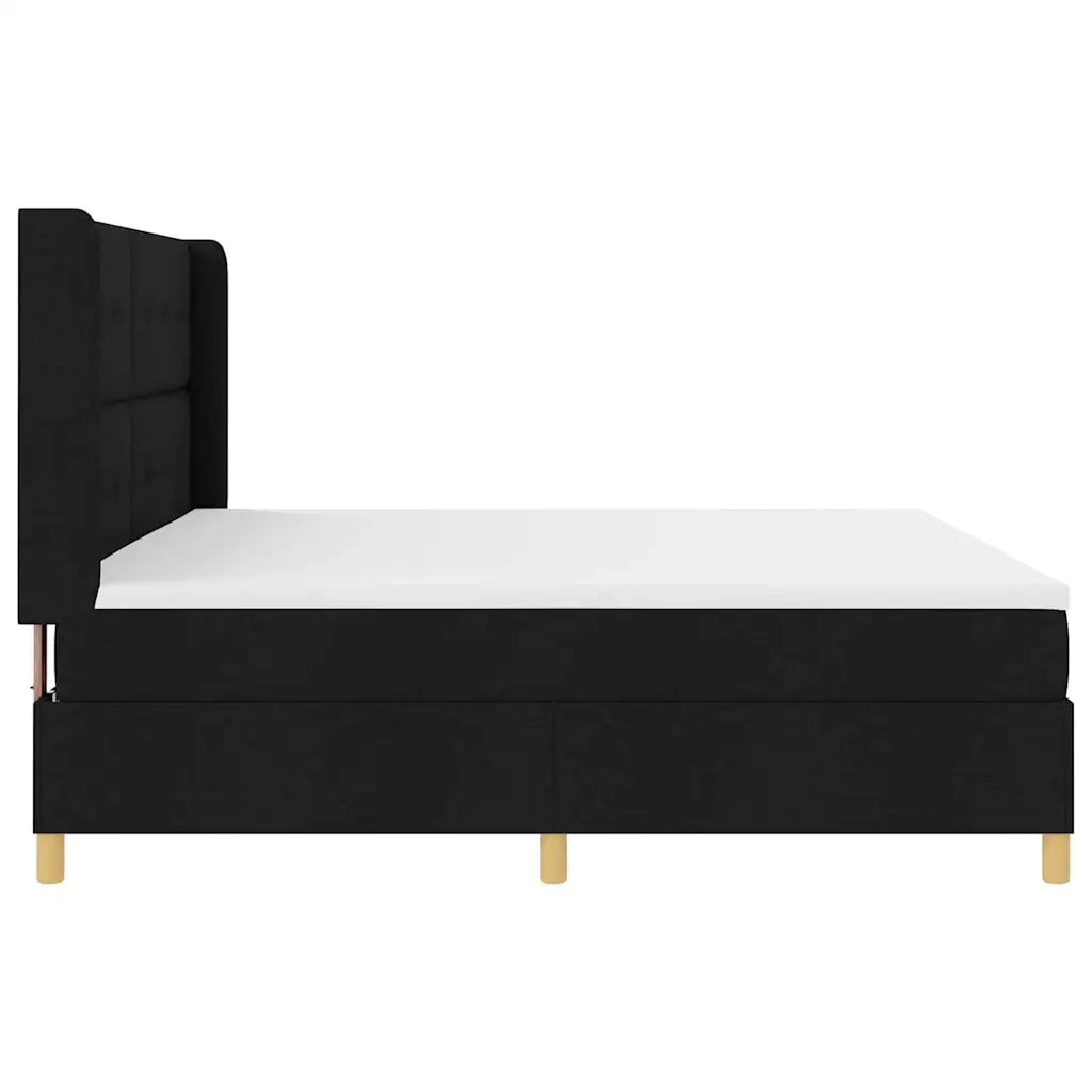 Letto a molle con materasso con led Nero 140 x 200 cm Tessuto 3343716