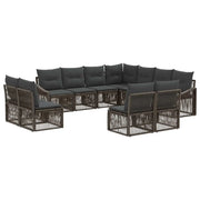Set Divano da Giardino 11 pcs Grigio polyrattan 3436040